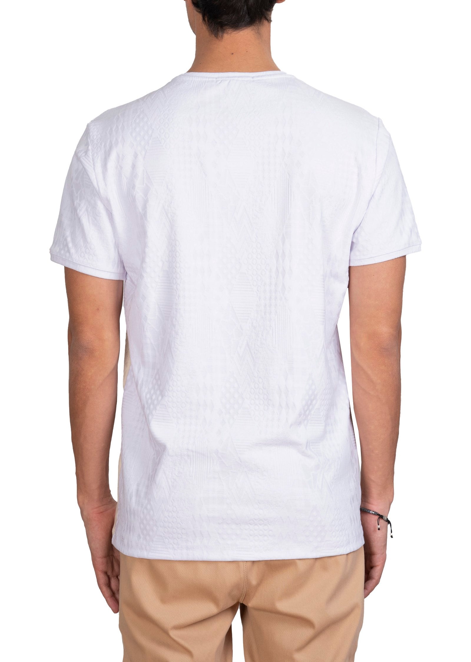 Mondo Jakarlı Garnili Beyaz T-Shirt