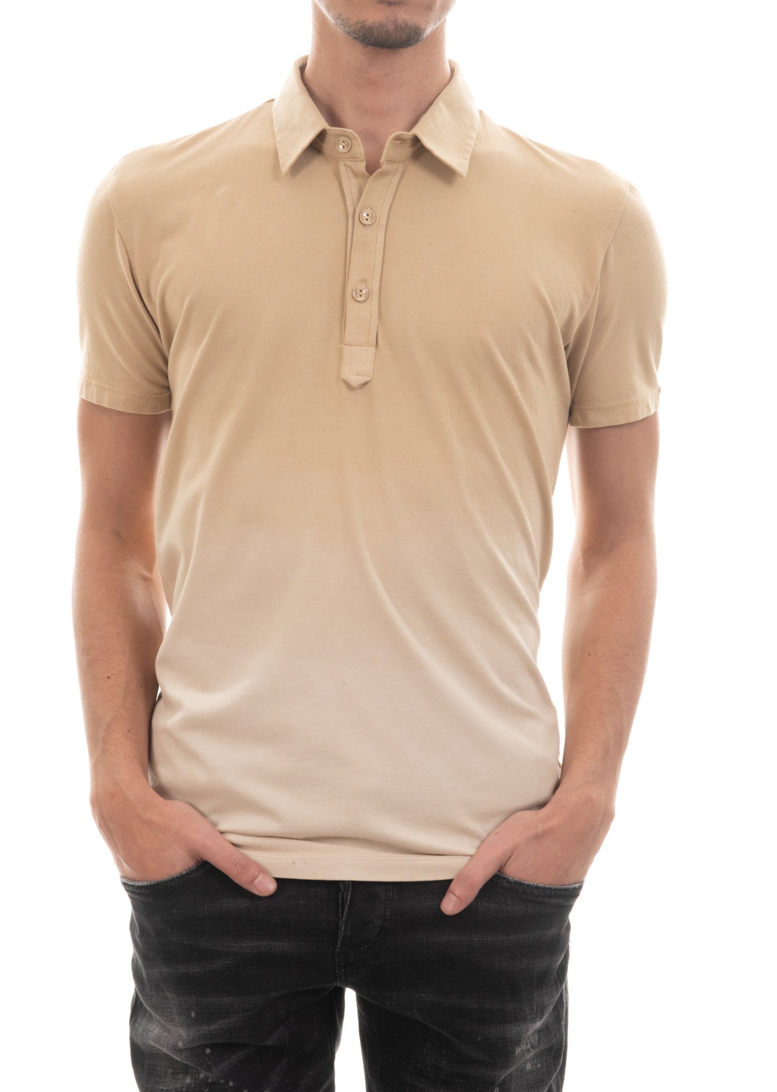 Mondo Polo Yaka Bej Gradient T-Shirt