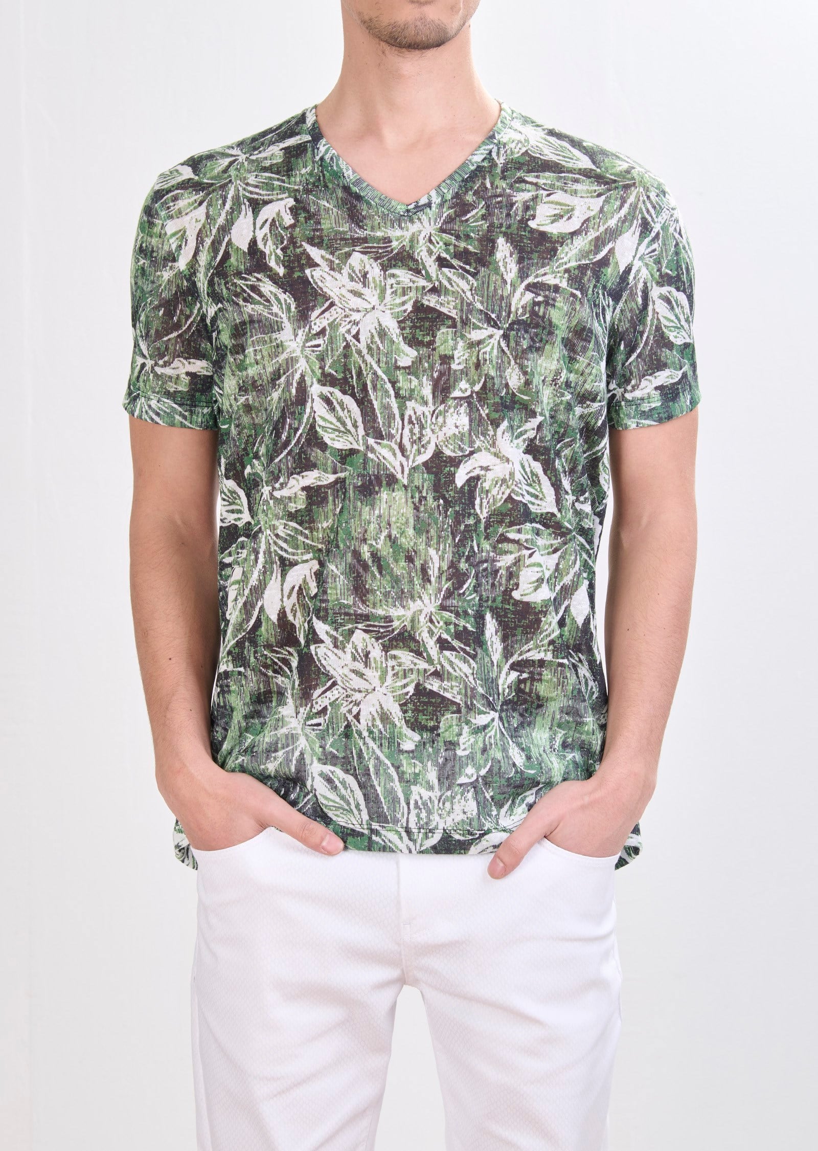 Mondo Yaprak Baskılı Yeşil T-Shirt