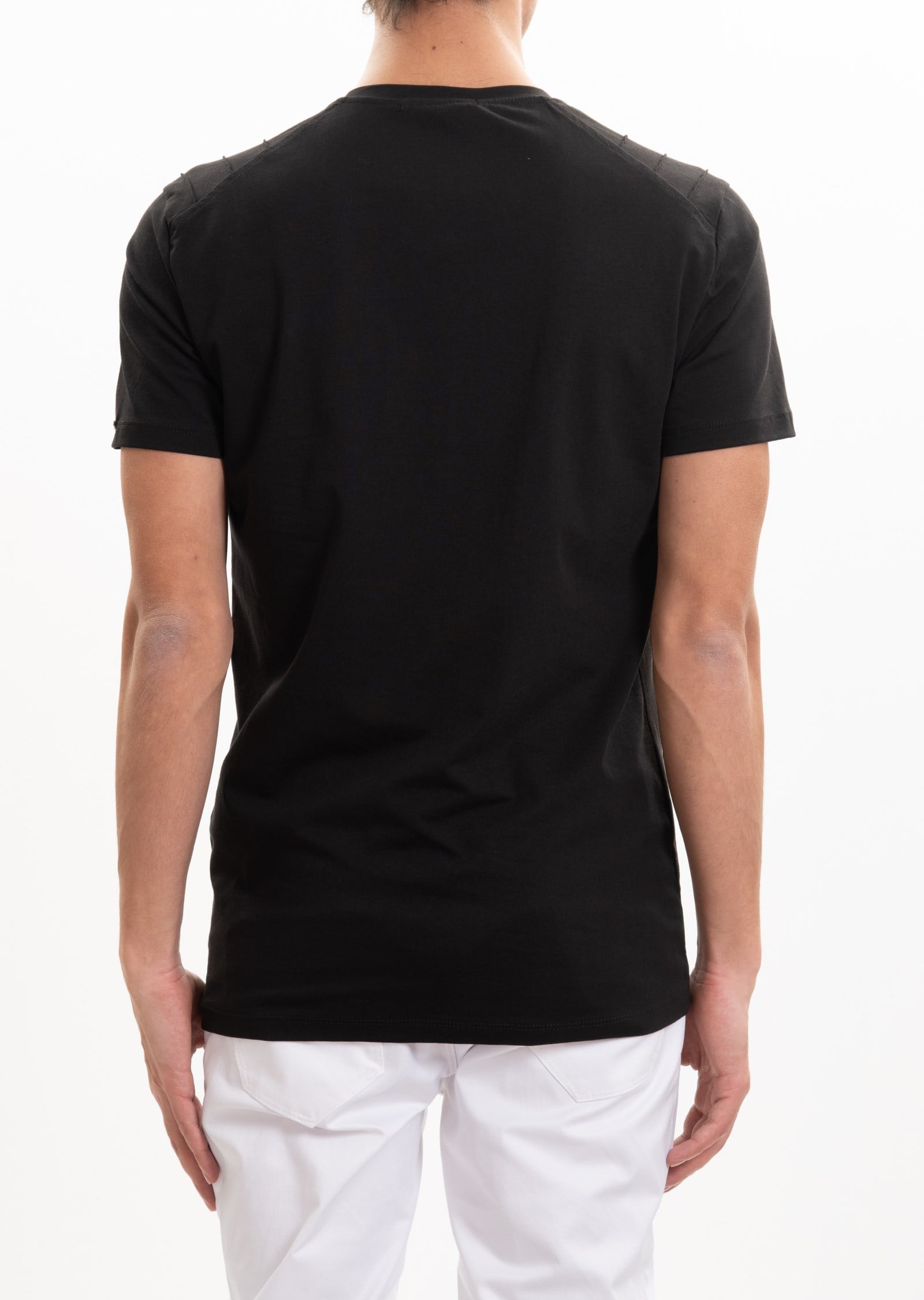 Nervürlü Düğmeli Yaka T-Shirt