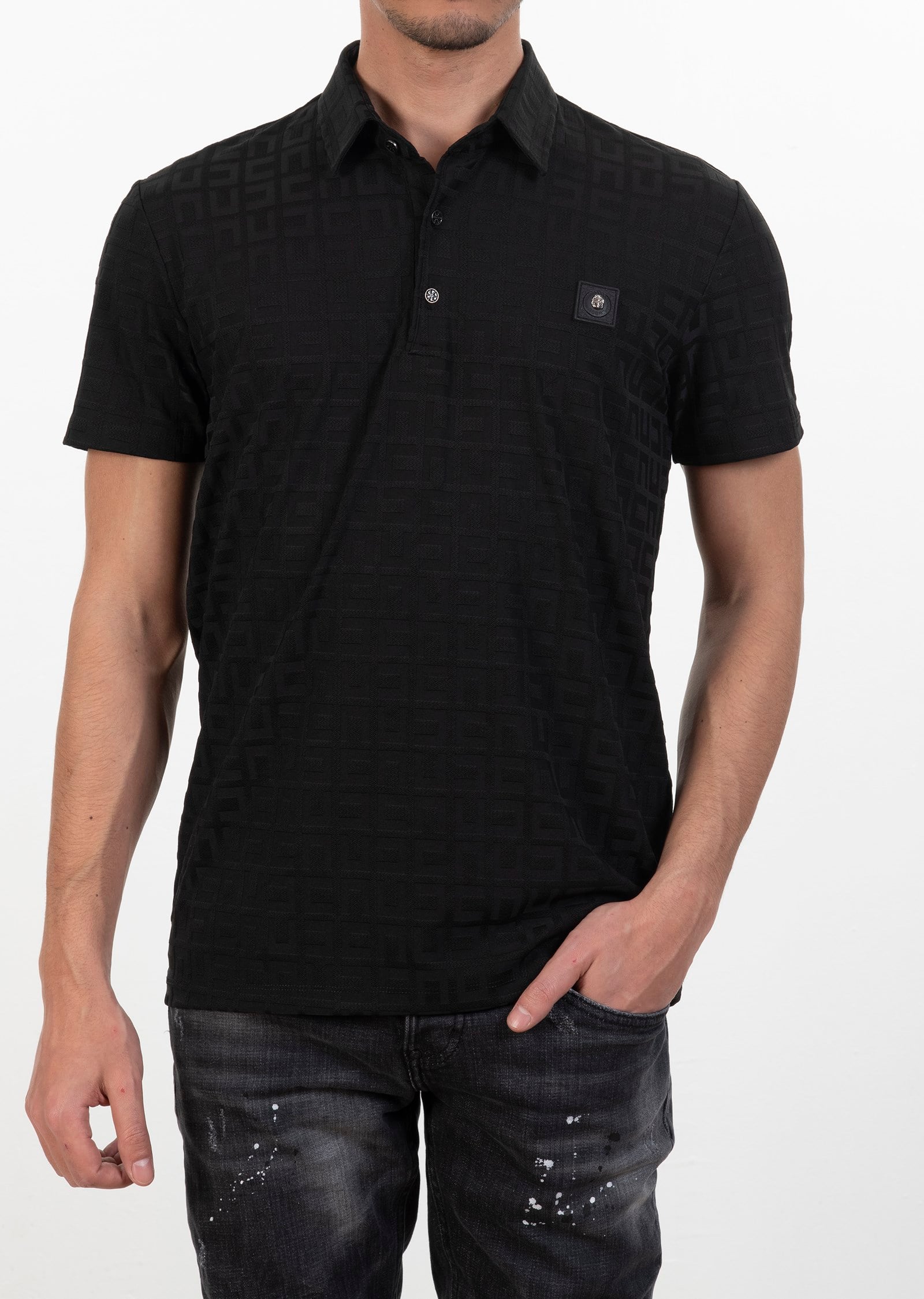 Polo Yaka Jakarlı T-Shirt