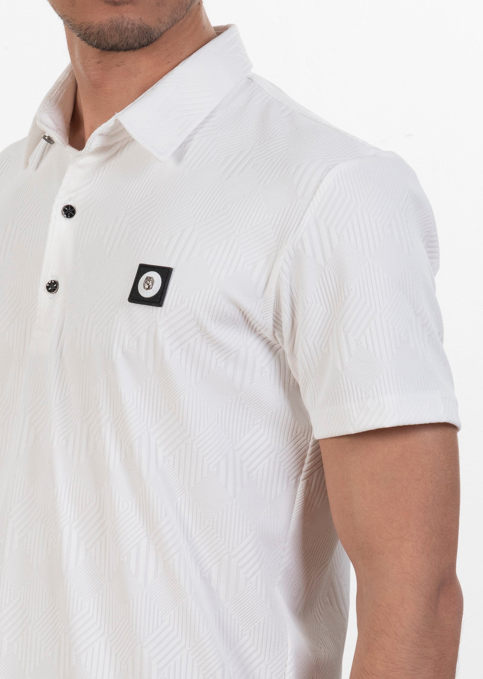 Polo Yaka Jakarlı T-Shirt