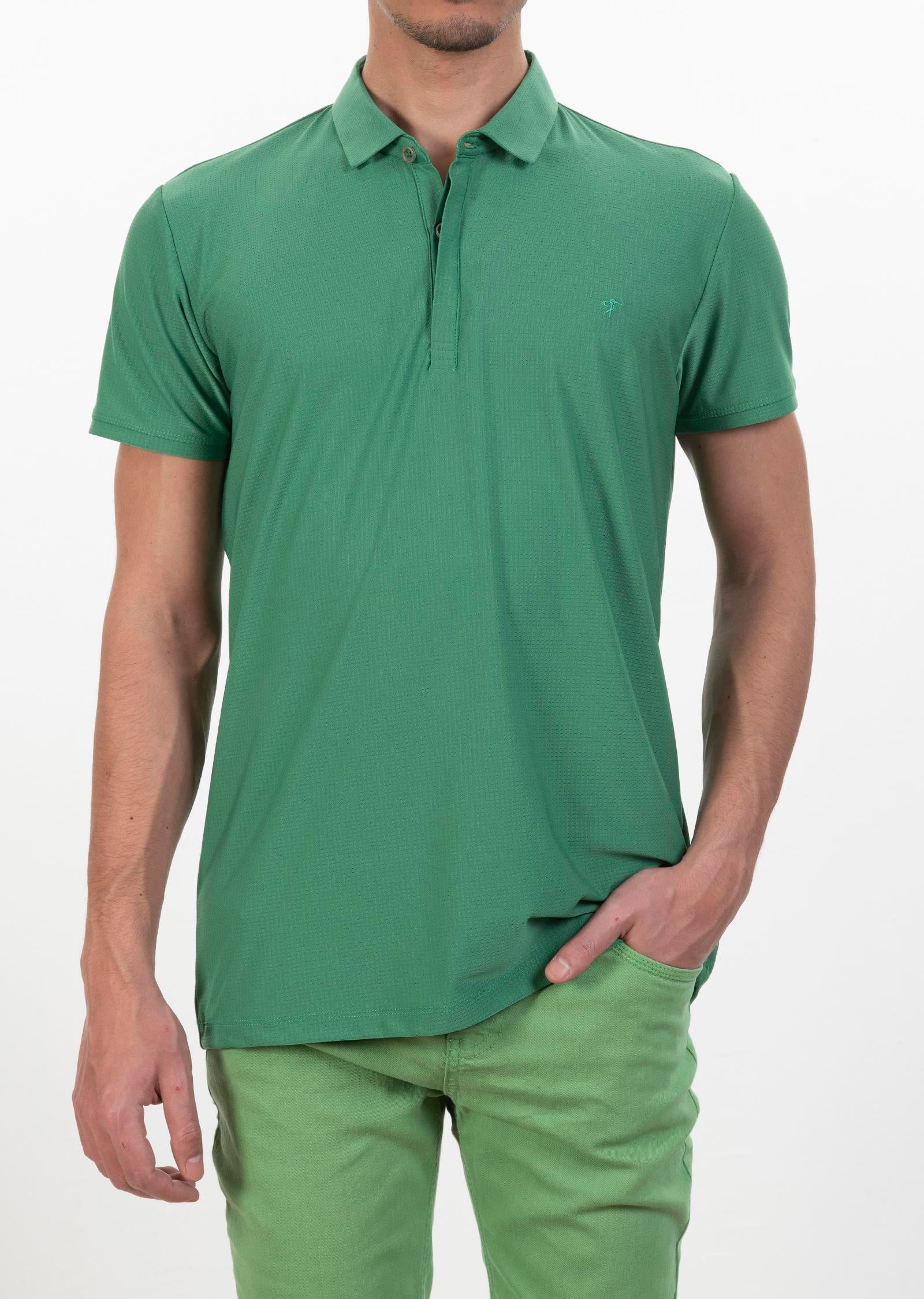 Polo Yaka Logo Nakışlı Basic T-Shirt