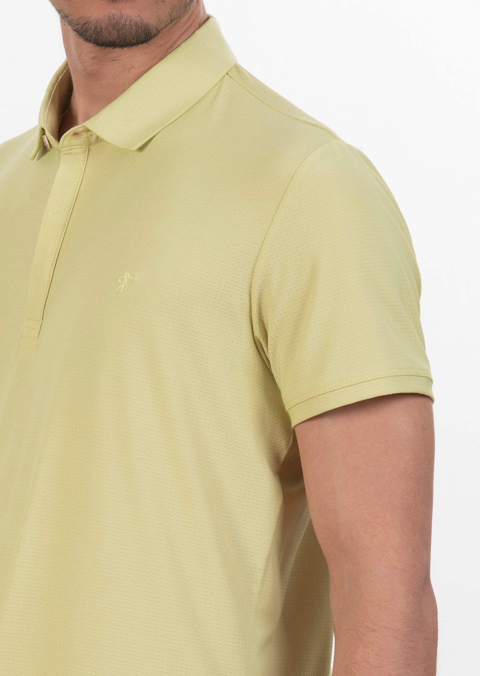 Polo Yaka Logo Nakışlı Basic T-Shirt