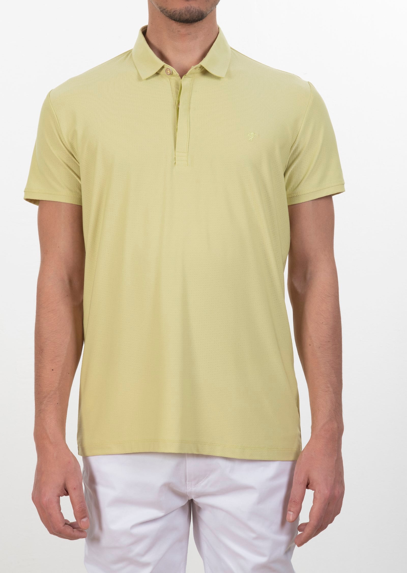 Polo Yaka Logo Nakışlı Basic T-Shirt