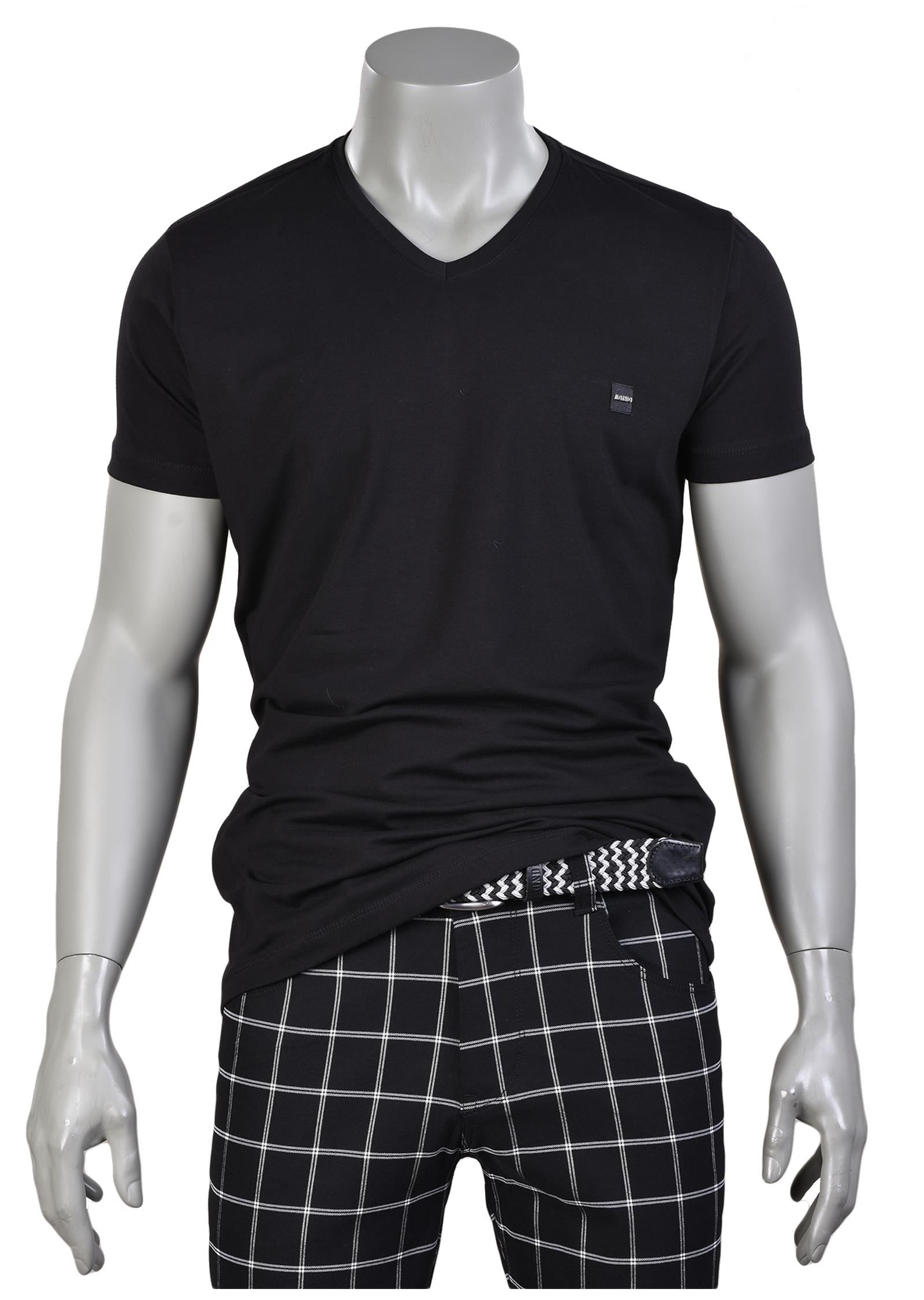 Siyah Basic V Yaka T-Shirt