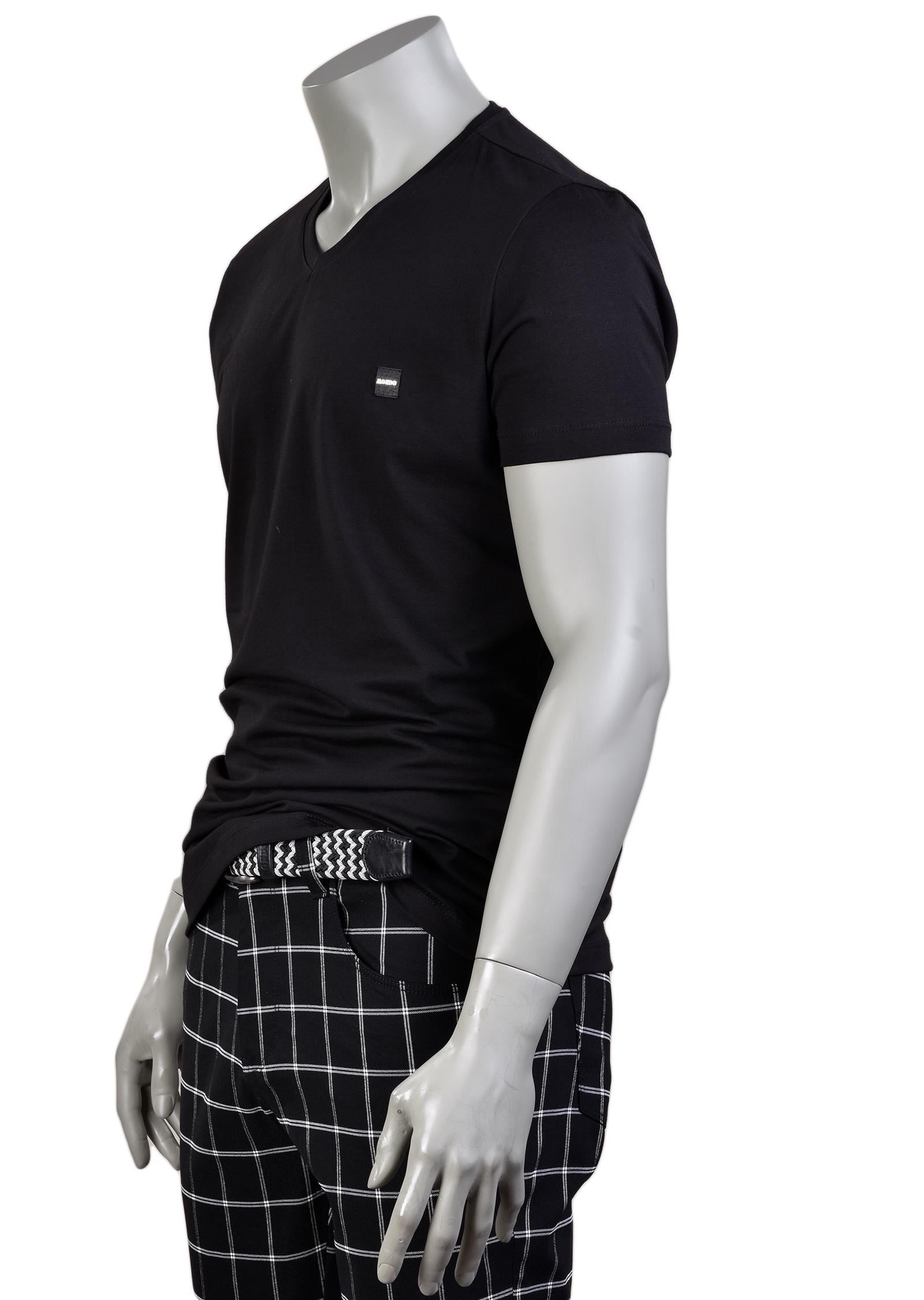 Siyah Basic V Yaka T-Shirt