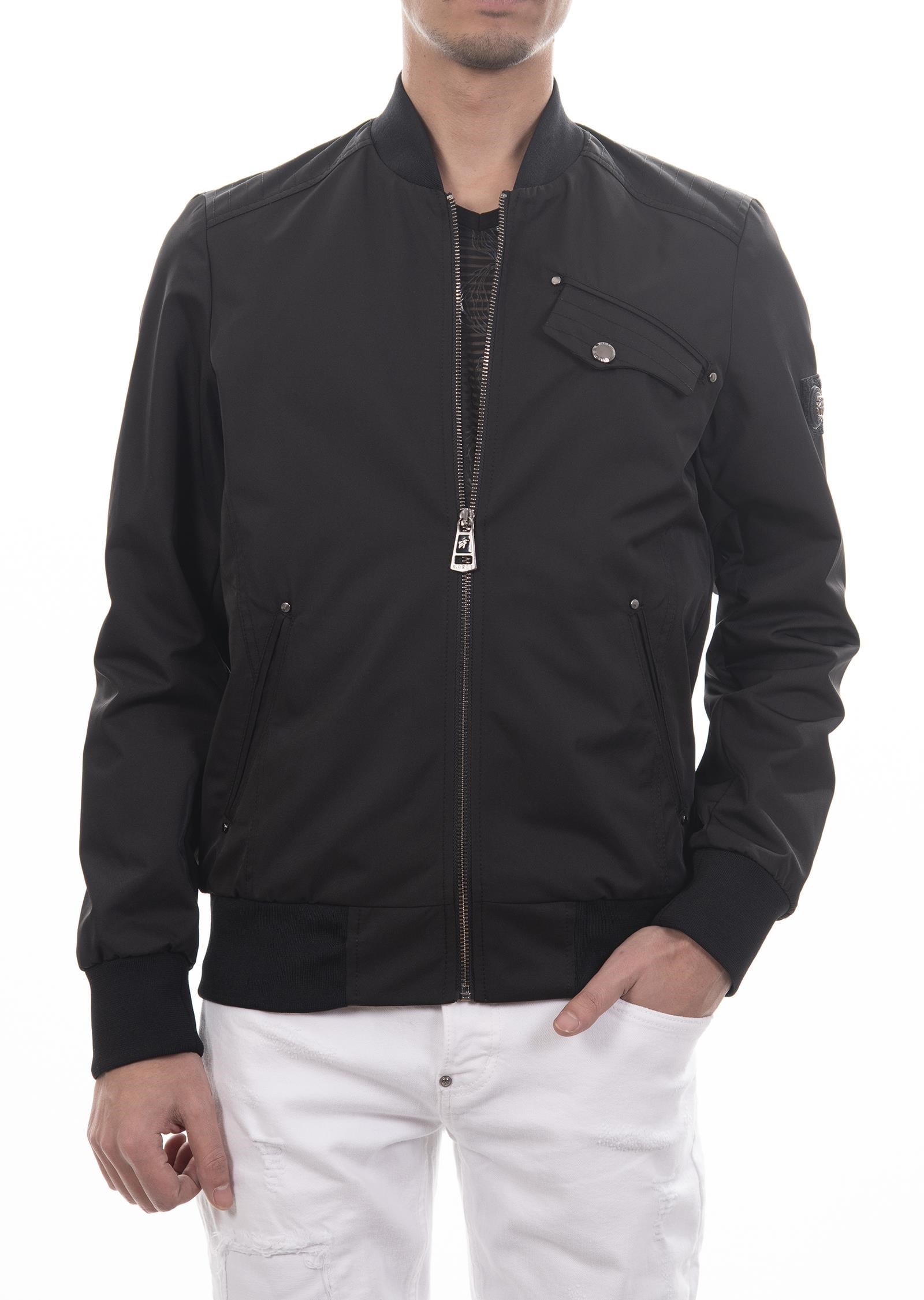 Siyah Cep Detaylı Bomber Mont