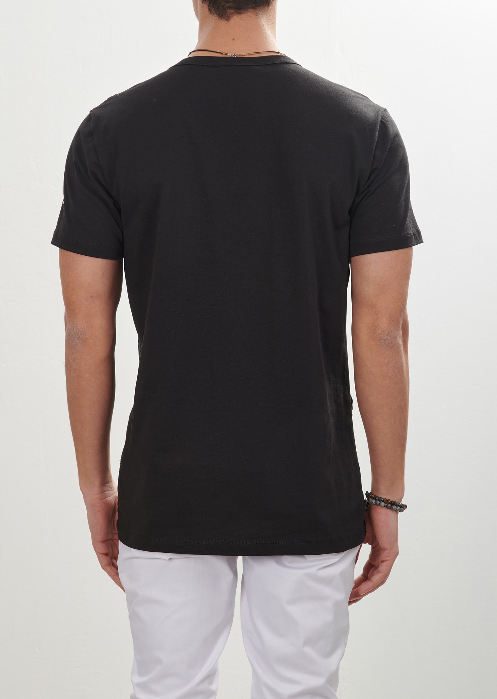 Transparan V Yaka T-Shirt