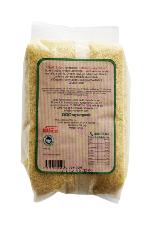 Organik Köftelik Bulgur 2'li Set (2 x 500 gr Toplam 1 kg)