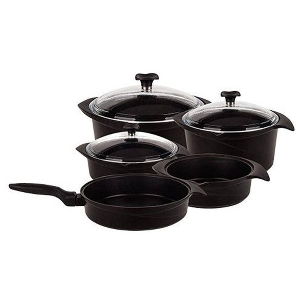 Aryıldız Flipper Siyah 9 Parça Döküm Tencere Seti
