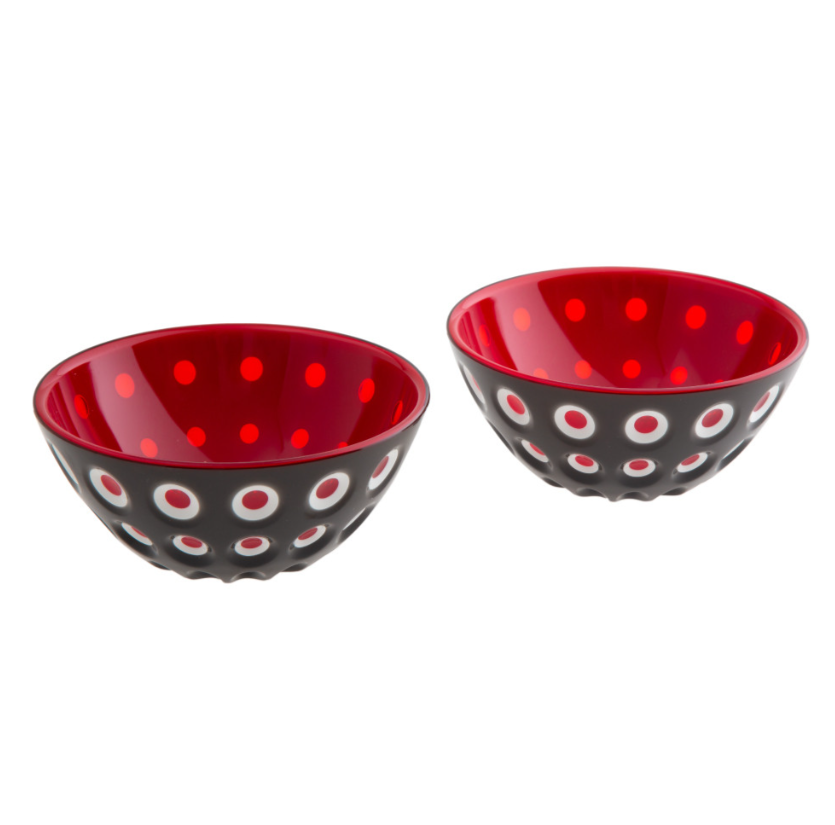 Guzzini Le Murrıne 2'li Kase Siyah Kırmızı 12 cm