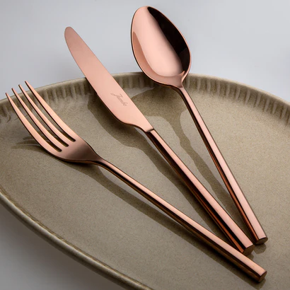 Jumbo 1001 Titanyum Bronz 84 Parça 12 Kişilik Çatal Kaşık Bıçak Seti