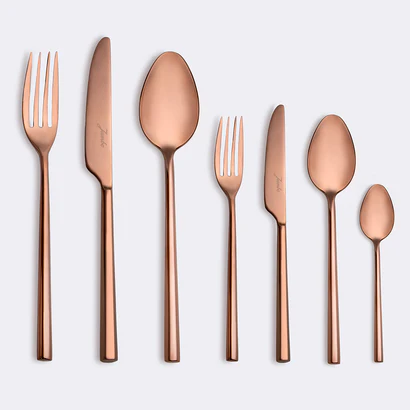 Jumbo 1001 Titanyum Bronz 84 Parça 12 Kişilik Çatal Kaşık Bıçak Seti