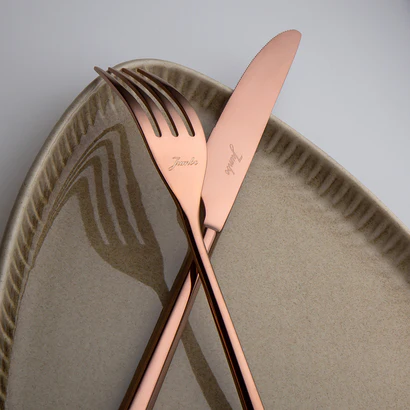 Jumbo 1001 Titanyum Bronz 84 Parça 12 Kişilik Çatal Kaşık Bıçak Seti