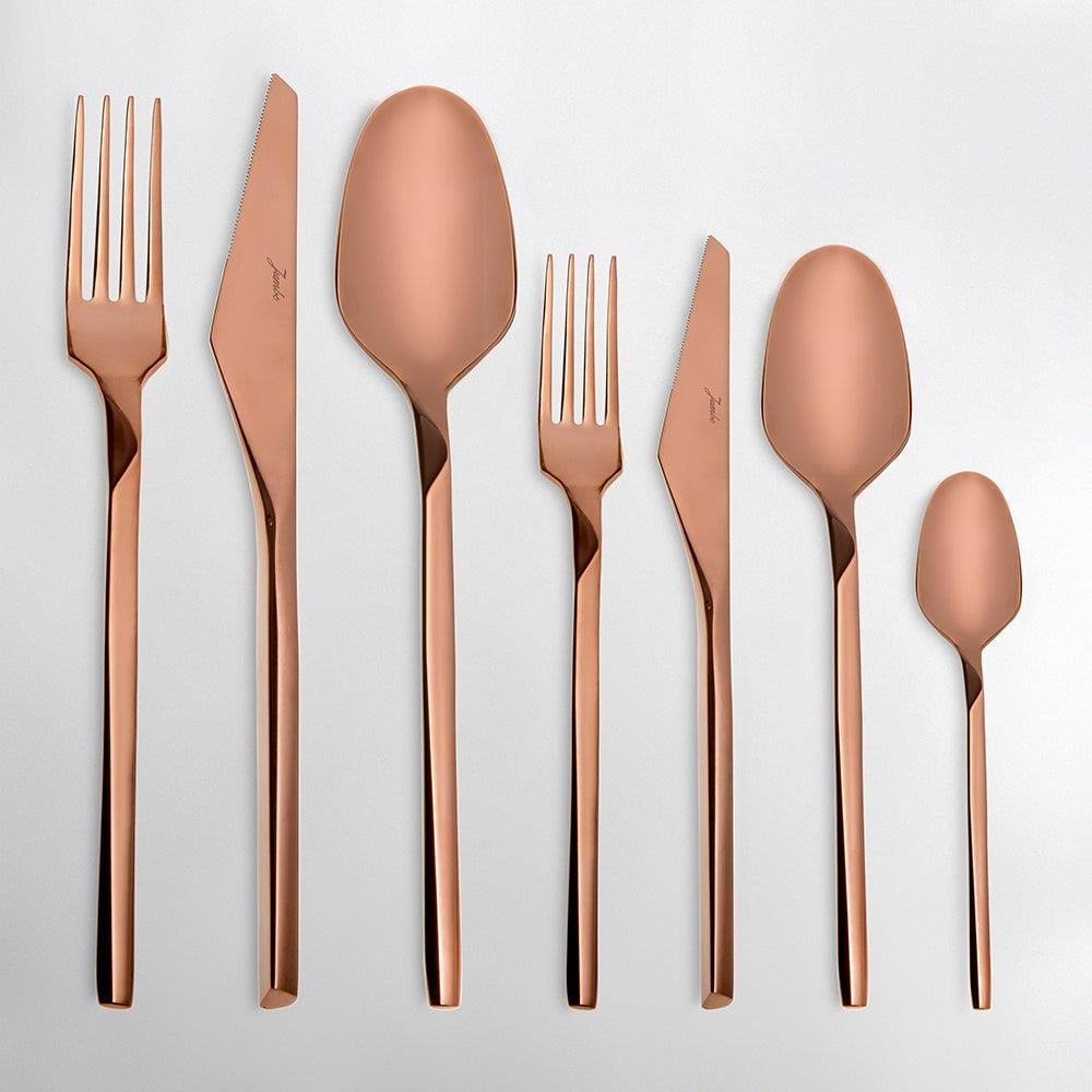 Jumbo 5100 Quartz Titanyum Bronz 84 Parça 12 Kişilik Çatal Kaşık Bıçak Seti