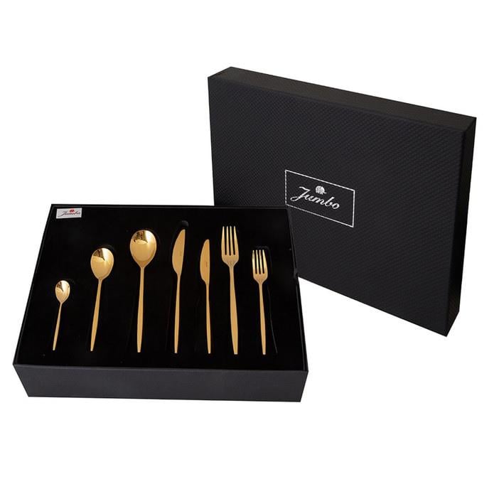 Jumbo 5800 Apollo Titanyum Gold 84 Parça 12 Kişilik Çatal Kaşık Bıçak Seti