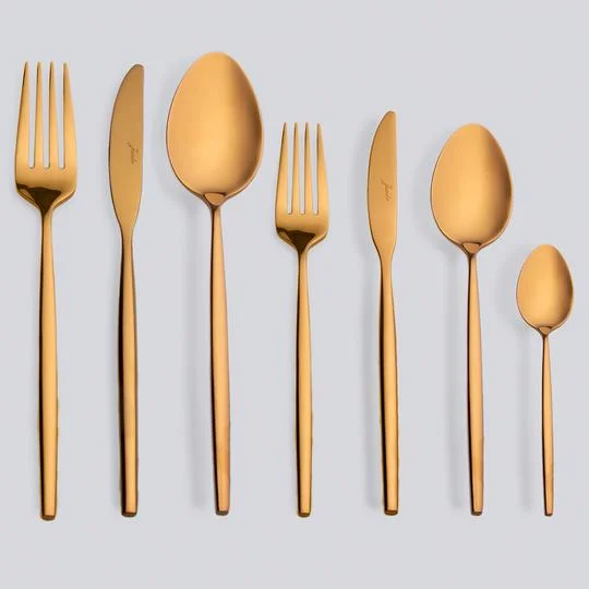 Jumbo 5900 Infinity Titanyum Bronz 84 Parça 12 Kişilik Çatal Kaşık Bıçak Seti