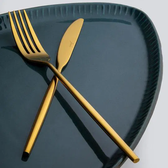 Jumbo 5900 Infinity Titanyum Gold 84 Parça 12 Kişilik Çatal Kaşık Bıçak Seti