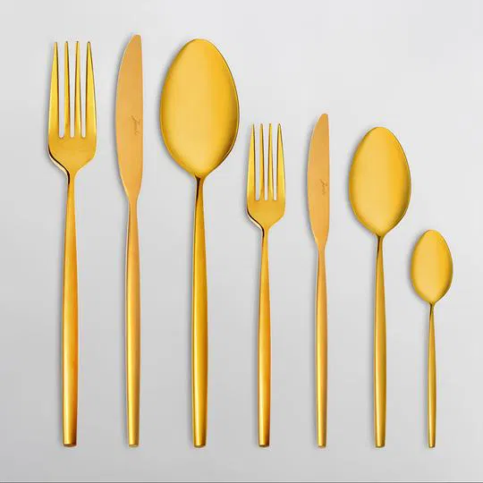 Jumbo 5900 Infinity Titanyum Gold 84 Parça 12 Kişilik Çatal Kaşık Bıçak Seti