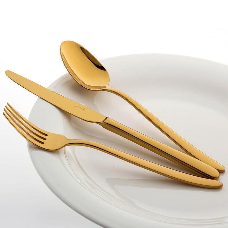 Jumbo 9400 Titanyum Gold 84 Parça 12 Kişilik Çatal Kaşık Bıçak Seti