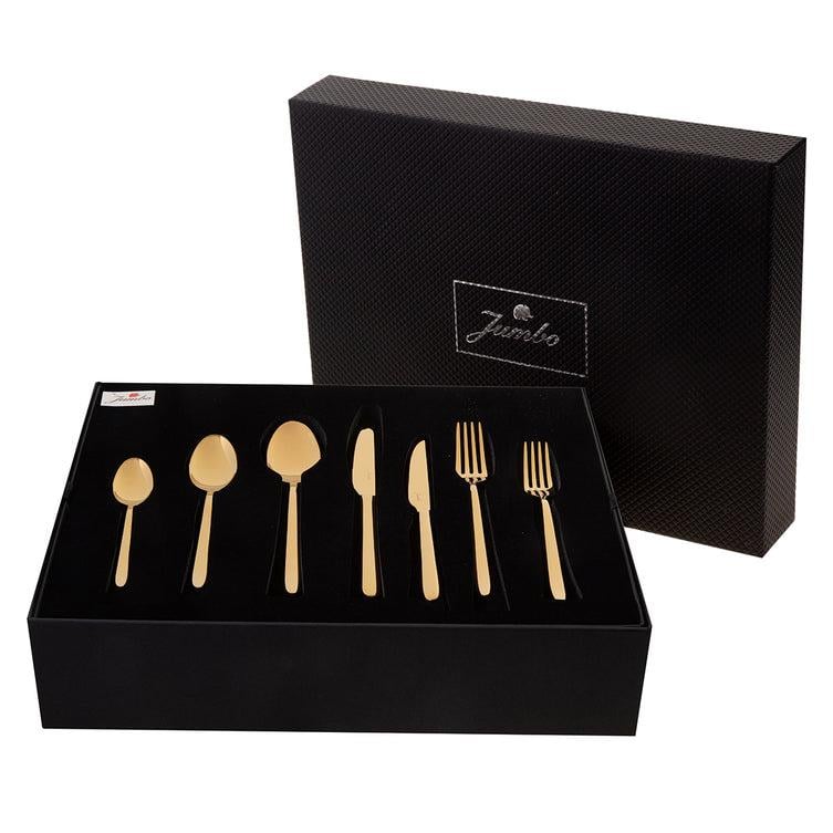 Jumbo 9400 Titanyum Gold 84 Parça 12 Kişilik Çatal Kaşık Bıçak Seti