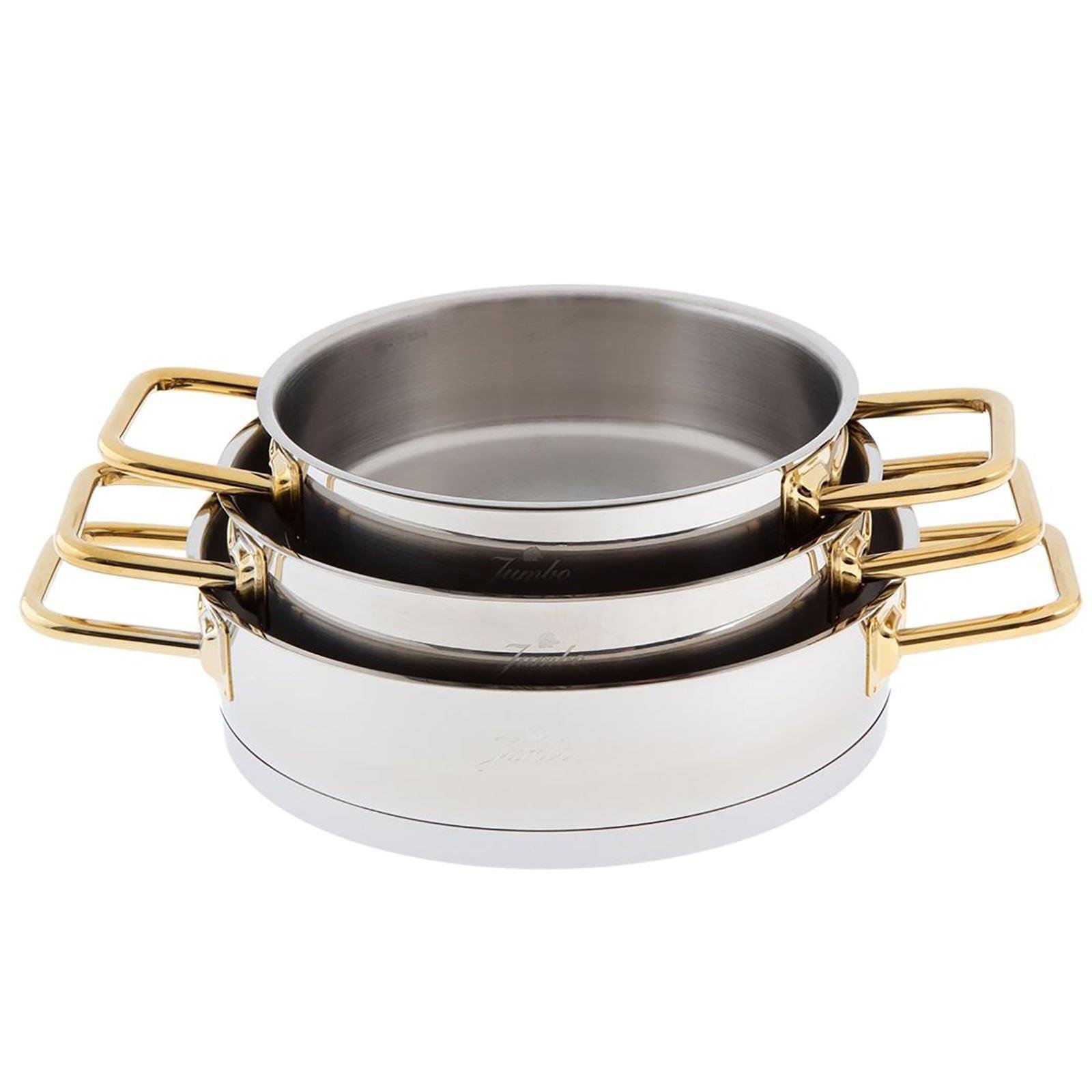Jumbo Assos 3'lü Midi Tencere Seti Titanyum Gold