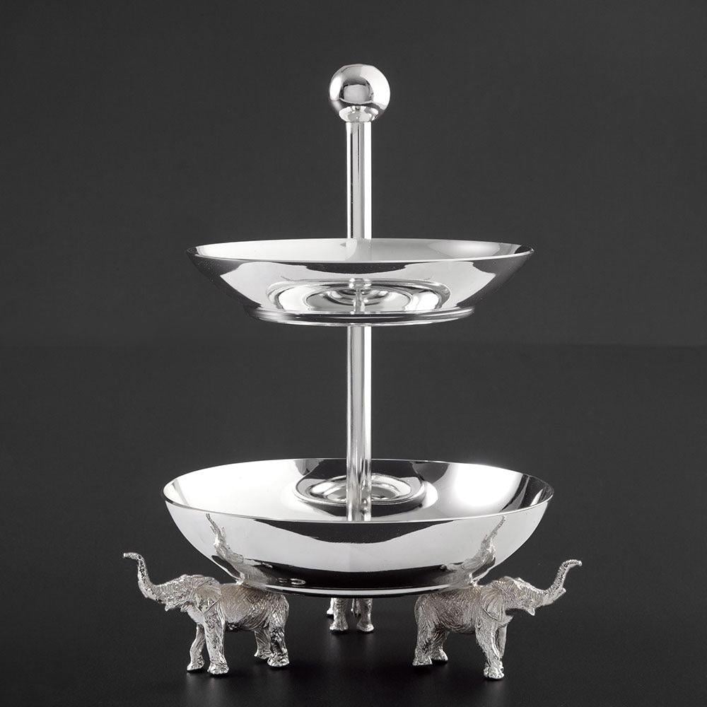 JUMBO FİL AYAKLI İKİ KATLI SUNUM, SILVER