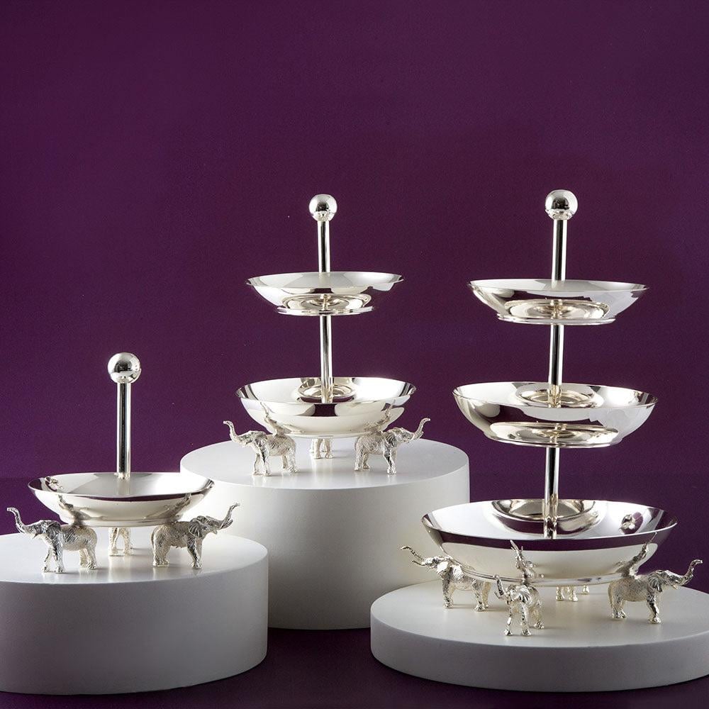 JUMBO FİL AYAKLI TEKLİ SUNUMLUK, SILVER