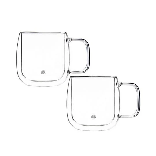 Jumbo Glory Double Wall Çift Cidarlı Kulplu Küçük Bardak 2'li 250 M