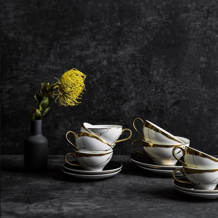 Jumbo Marble 2'li Çay Fincan Takımı