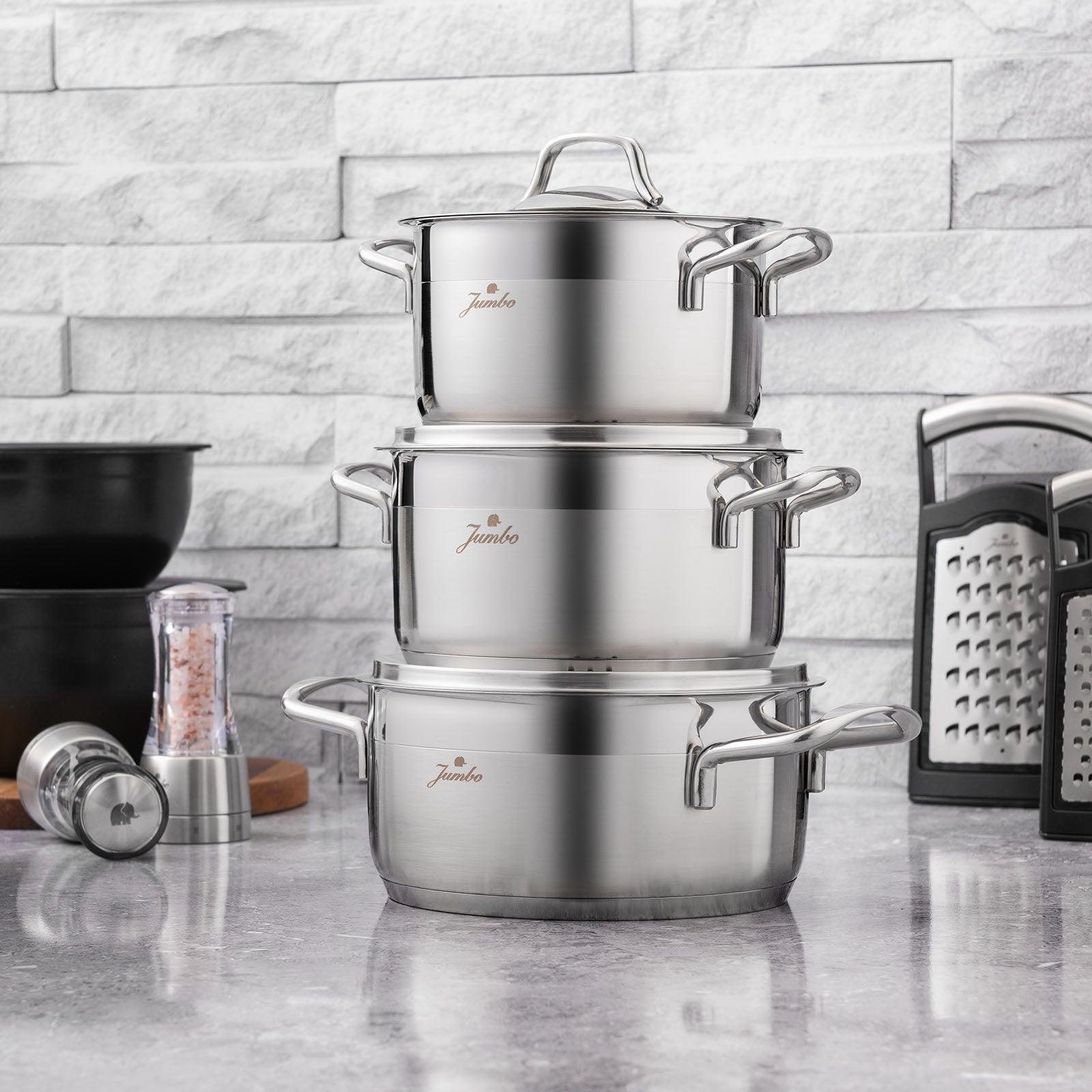 Jumbo Myra 6 Parça Midi Çelik Tencere Seti