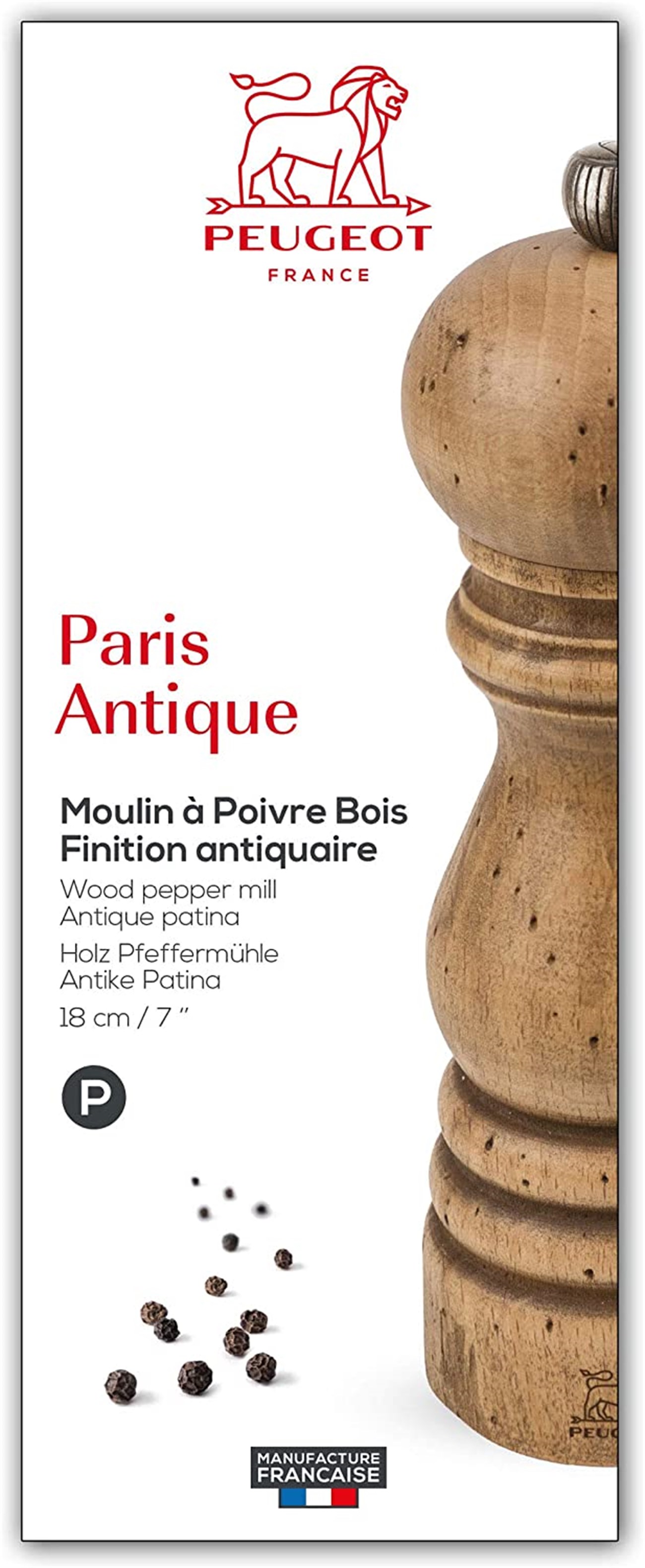 Peugeot Paris Antique Ahşap K.Biber Değ.18 Cm