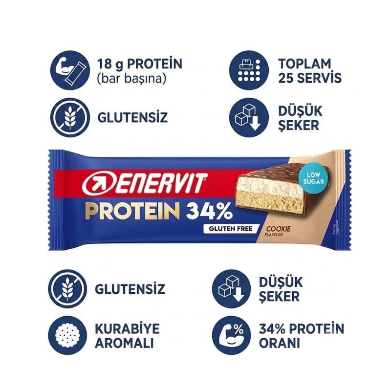 Enervit Low Sugar Protein Bar 55 Gr 25 Adet