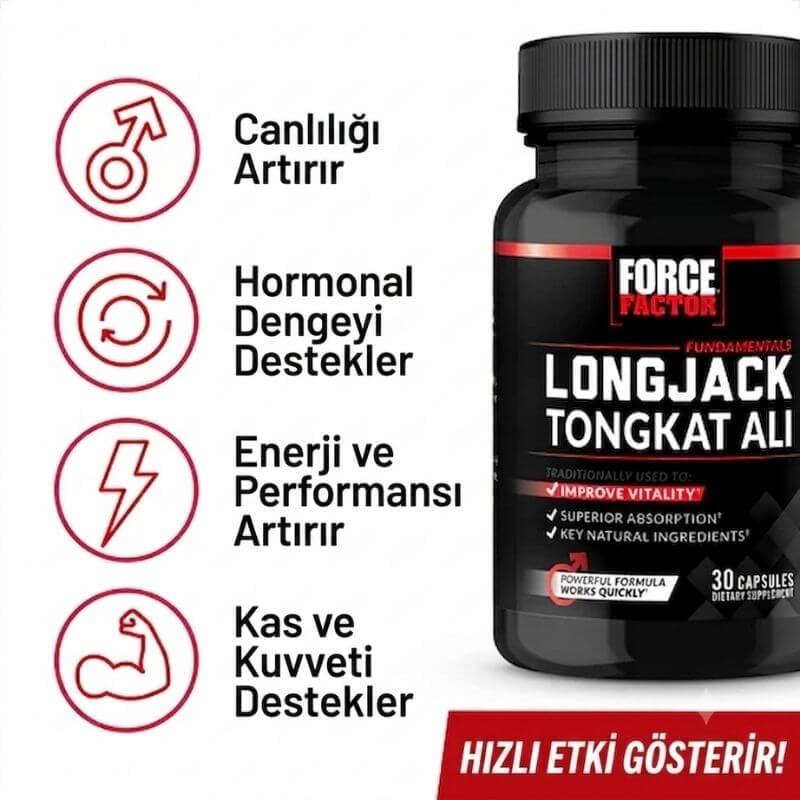 Force Factor LongJack Tongkat Ali 30 Kapsül