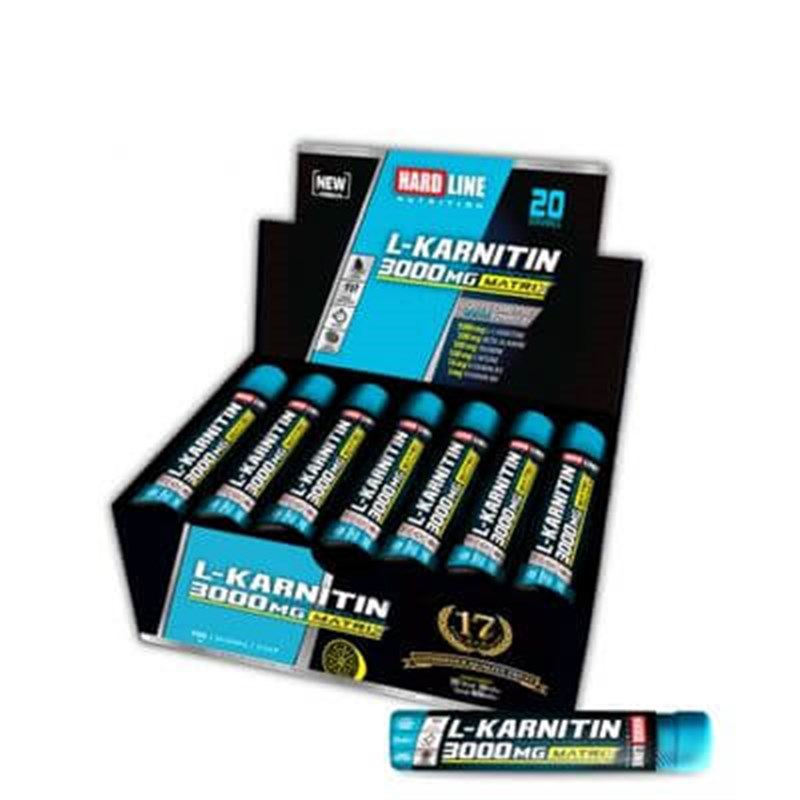 Hardline L-Karnitin Matrix 3000 Mg 20 Ampul Limon