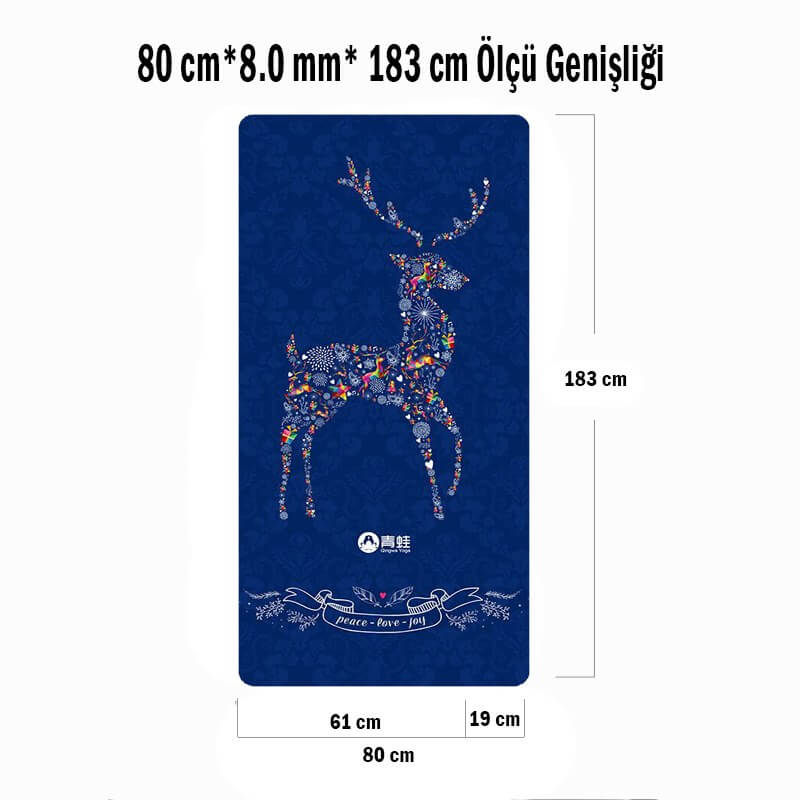 Pilates ve Yoga Minderi AKS.TUSI015 Tusi Tusi Yoga Mat Aşk, Barış, Neşe 183cmX0.8cmX80cm