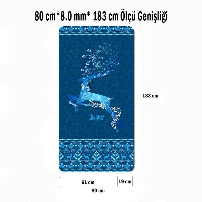 Pilates ve Yoga Minderi AKS.TUSI016 Tusi Tusi Yoga Mat Geyik Desen 183cmX0.8cmX80cm