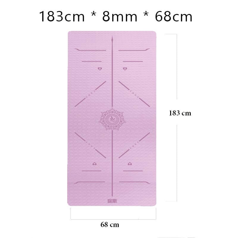 Tusi Yoga Matı ve Pilates Minderi Çift Renk Lila 183cmX0.8cmX68cm