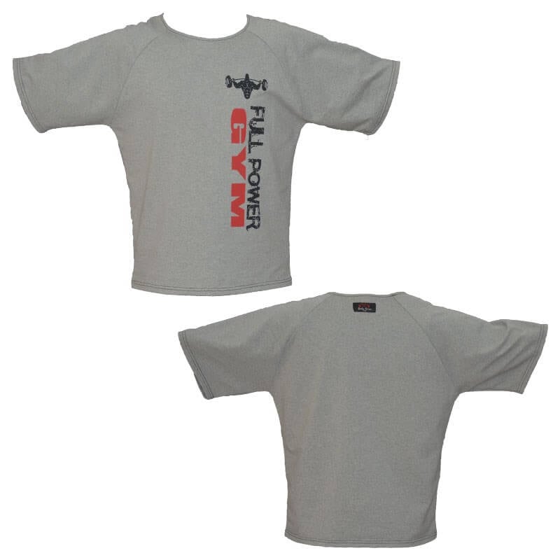 Spor Giyim AKS.FULLPOWER113 Fullpower Gym Full Power Gym Reglan Spor T-Shirt Gri