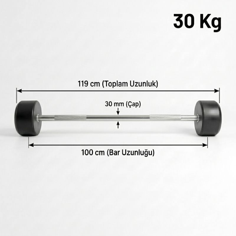 XTR Fitness Barbell Düz (Sabit) 30 Kg