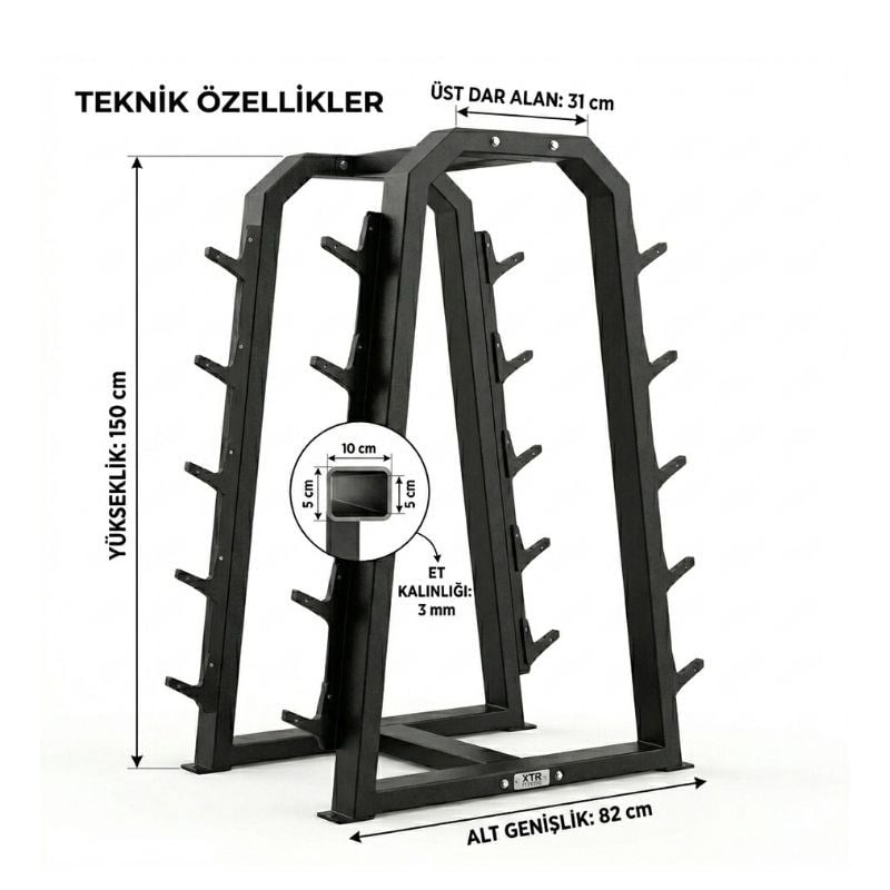 XTR Fitness Barbell Rack Standı Komple Set