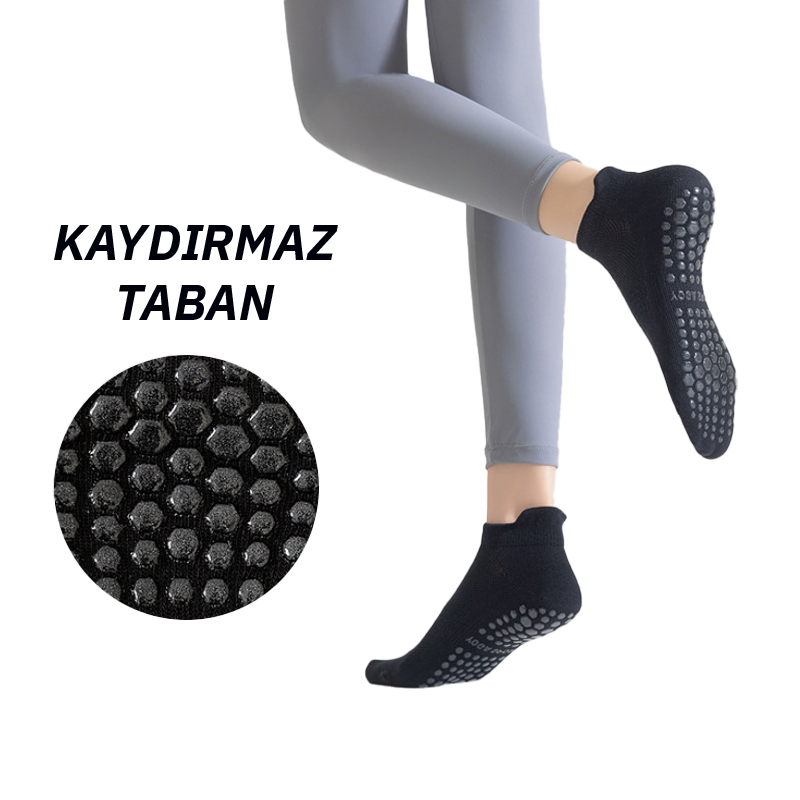 XTR Fitness Kısa Yoga ve Pilates Çorabı 3'lü Set