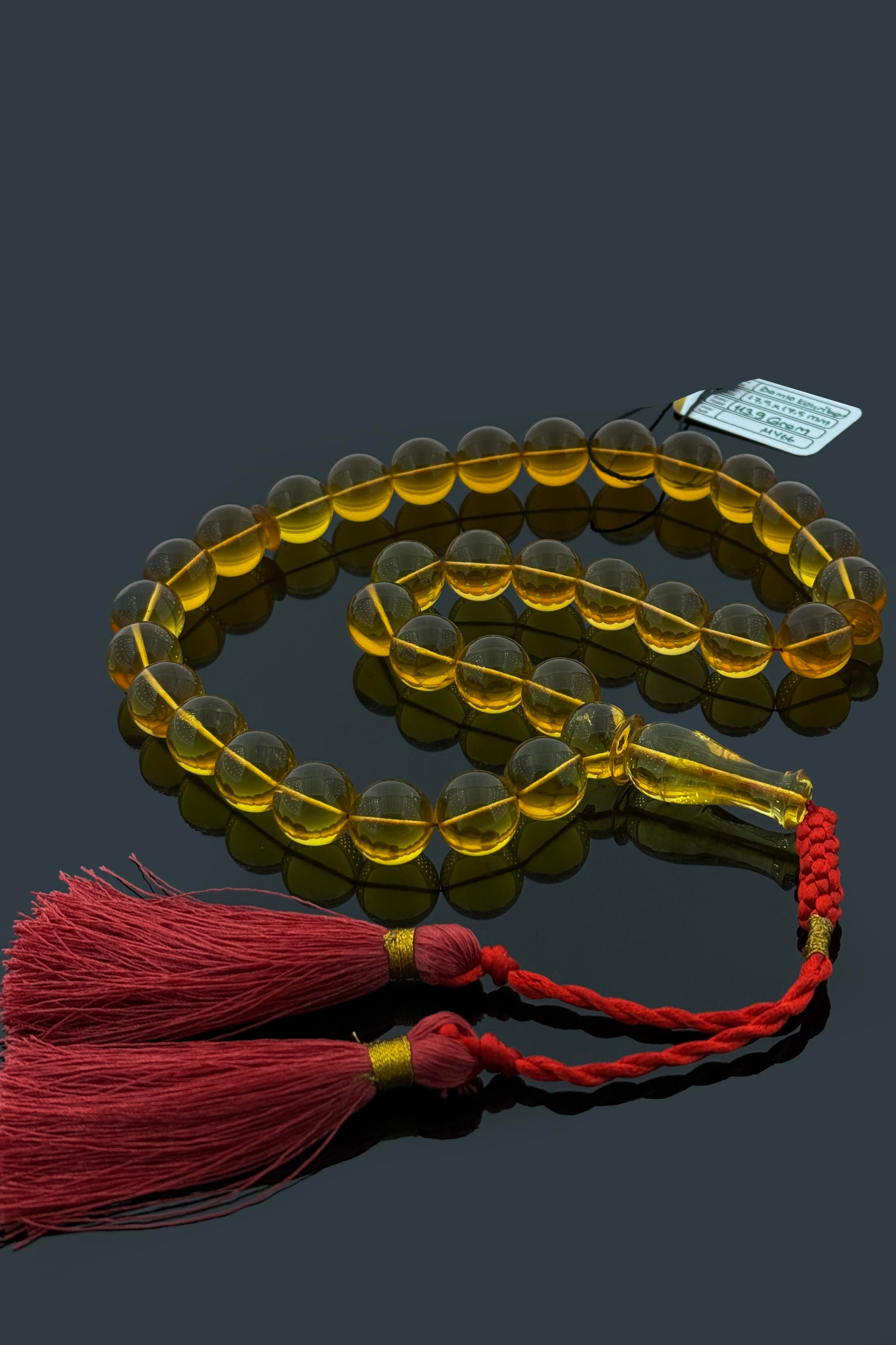 Dev Boy Damla Kehribar TesbihDev Boy Damla Kehribar Tesbih - Kevser AntikDamla Kehribar Tesbihler