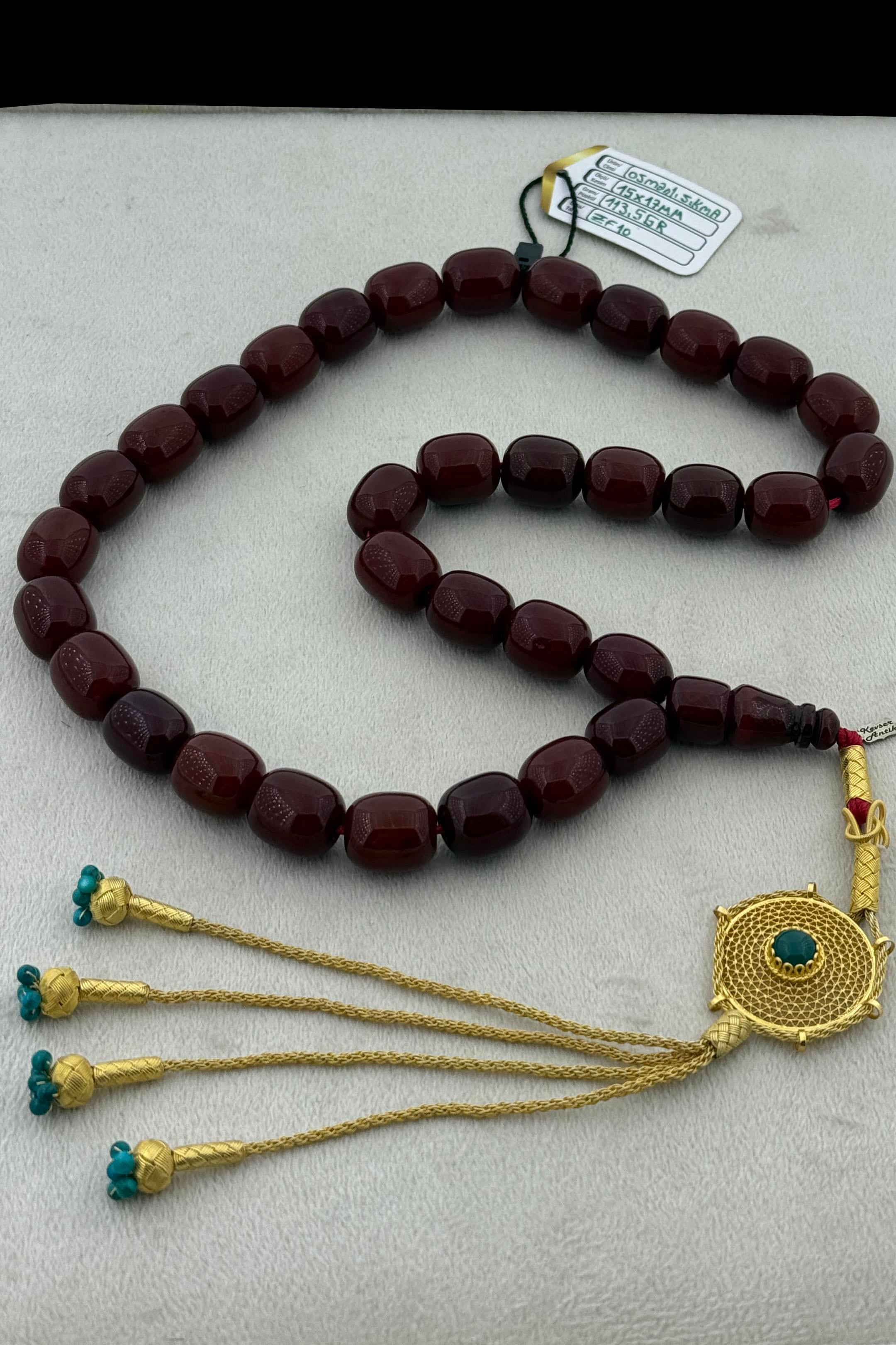 Dev Osmanlı Sıkma TesbihDev Osmanlı Sıkma Tesbih - Kevser AntikOsmanlı Kehribar Tesbihler