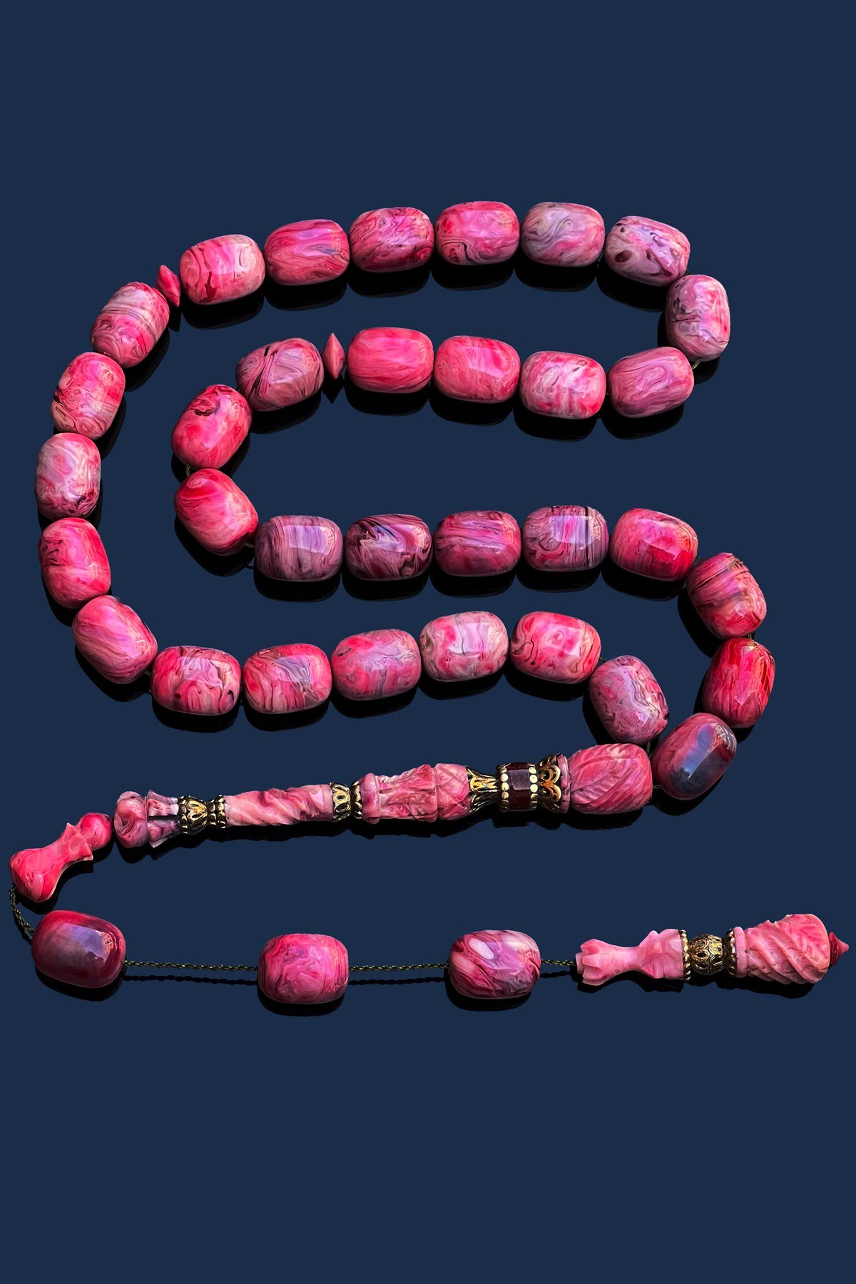 Dev Pembe Kehribar TesbihDev Pembe Kehribar Tesbih - Kevser AntikSıkma-Ateş Kehribar Tesbihler