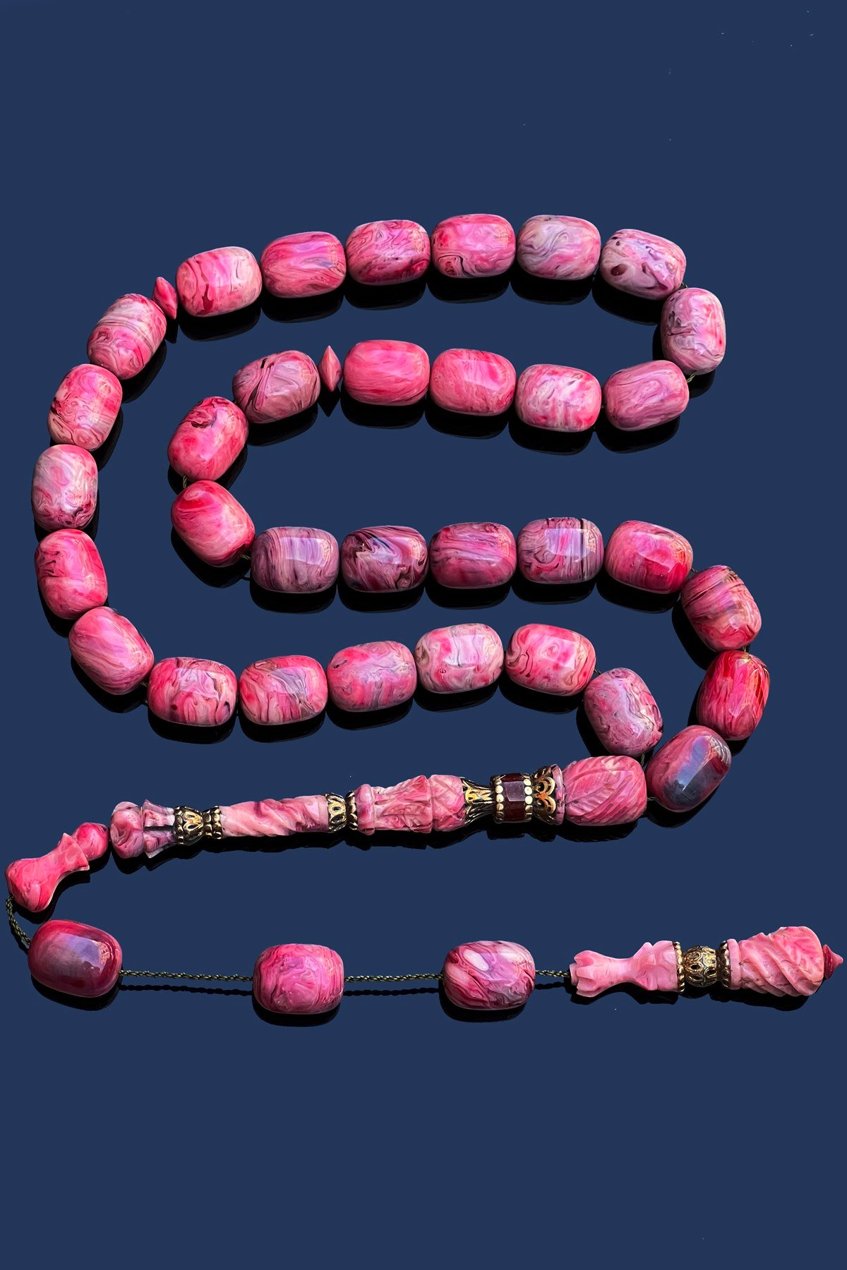 Dev Pembe Kehribar TesbihDev Pembe Kehribar Tesbih - Kevser AntikSıkma-Ateş Kehribar Tesbihler