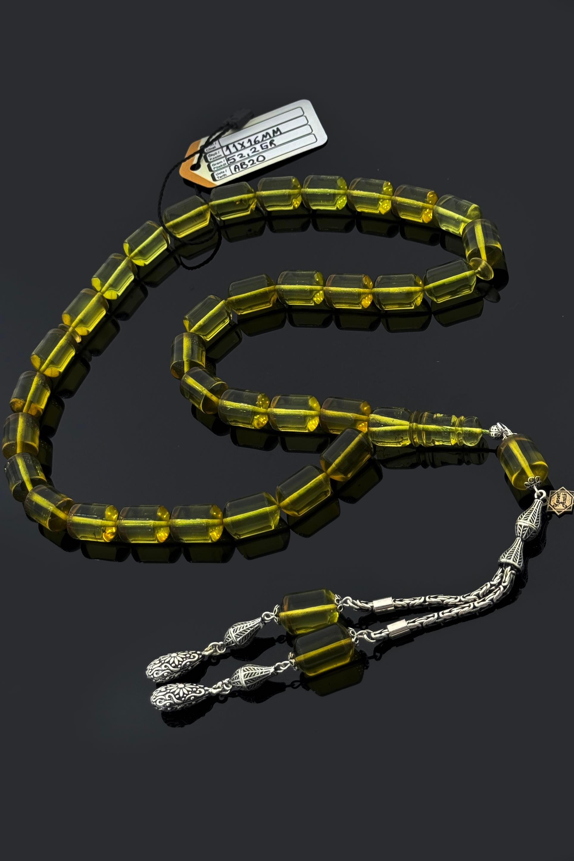 Dev Yeşil Damla Kehribar TesbihDev Yeşil Damla Kehribar Tesbih - Kevser AntikDamla Kehribar Tesbihler