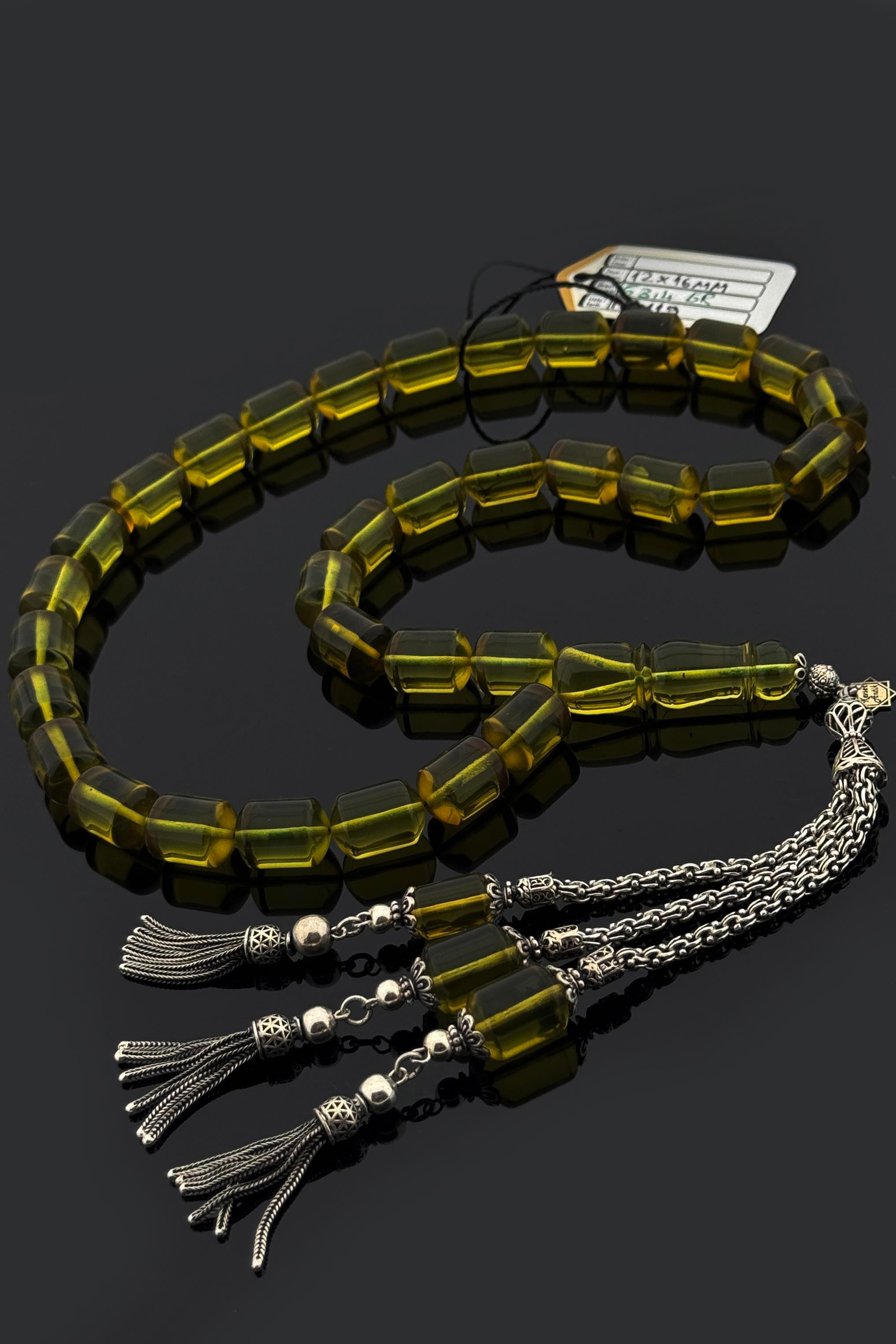 Dev Yeşil Damla Kehribar TesbihDev Yeşil Damla Kehribar Tesbih - Kevser AntikDamla Kehribar Tesbihler