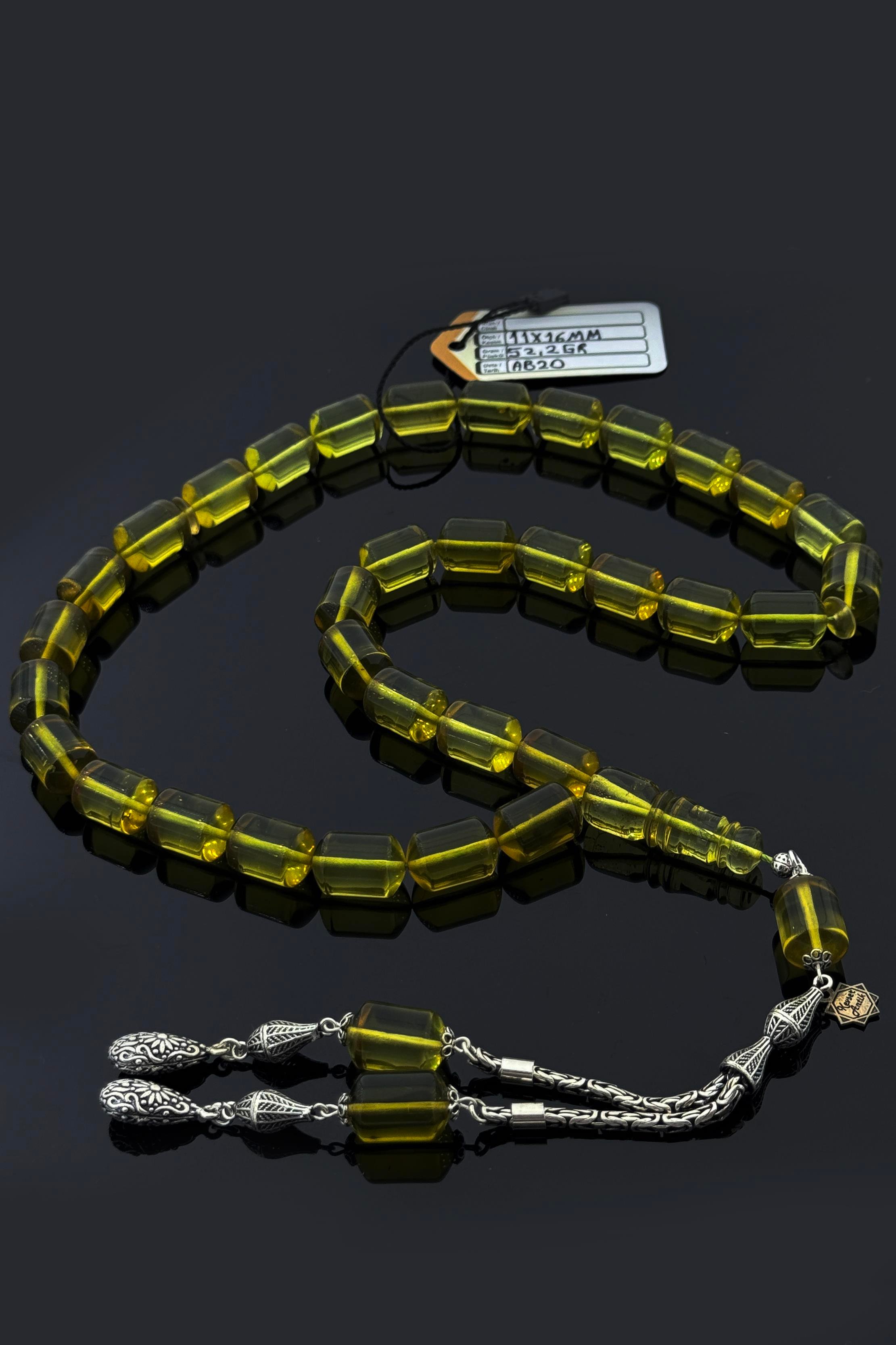 Dev Yeşil Damla Kehribar TesbihDev Yeşil Damla Kehribar Tesbih - Kevser AntikDamla Kehribar Tesbihler